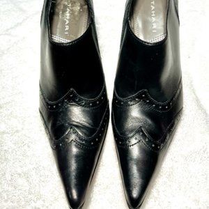 Tahari Black Leather Ankle Boot